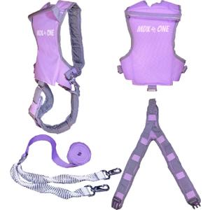 MDXONE Kids SKI Trainer Child SKI Harness with Absorb bungees 9' Rope and Removable seat Harness (Lavender)