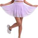 MathCat Cute Pleated Skirts for Women, High Waisted Tennis Golf Skorts with Seamless Shorts (X-Large, Lavender Purple)
