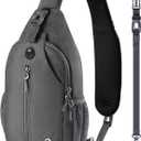 WATERFLY Crossbody Sling Backpack Sling Bag Travel Hiking Chest Bags Daypack (Dark gray)