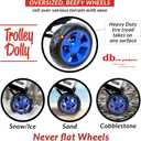 Dbest products Trolley Dolly Blue Foldable Shopping cart for Groceries with Wheels and Removable Bag and Rolling Personal Handtruck, Standard