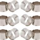 ITOS365 Handmade Round Hammered Silver Napkin Rings Holder for Dinning Table Parties Everyday, Set of 12