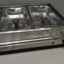 Elite Gourmet EWM-6171 Triple 3 x 2.5 Qt. Trays, Buffet Server, Food Warmer Temperature Control, Clear Slotted Lids, Perfect for Parties, Entertaining & Holidays, 7.5 Qt Total, Stainless Steel