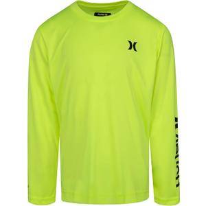 Hurley Boys Long Sleeve UPF 50+ Rash Guard Swim Shirt (3T, Volt)