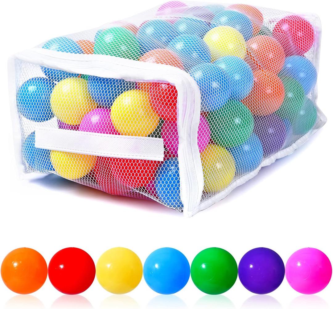 Colorful Pit Balls 2.1-inch Plastic Ocean Ball Crush Proof Stress Balls for Kids Pool Ball Playhouse Pit Accessories