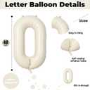 Large Beige Oh Boy Balloons, 40 Inch Cream White Sand OH BOY Balloon Letters with Ribbon, Neutral Ivory Alphabet Oh Boy Balloon for Baby Kid Boys Birthday Baby Shower Gender Reveal Party Decorations