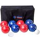 Rally and Roar Backyard Bocce Ball Game Set - 8 Balls, Pallino, Carry Case, Measuring Rope - 107mm