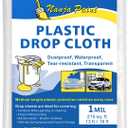 Painters Drop Cloth 13 Feet by 16 Feet Plastic Painting Tarp Waterproof Cover Clear Tarp Plastic Sheeting 1 Mil Thickness Furniture Cover