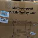Mobile Utility Cart with Wheels Professional Medical Trolley Cart 220 Lbs Load Plastic and Stainless Steel Esthetician Storage Cart with Basins and Kegs for Beauty Salon Hospital Clinic Home