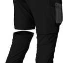 Mens Hiking Cargo Pants Lightweight Quick Dry Convertible Zip Off Waterproof Travel Fishing Climbing Work Pants for Men (Black, L)