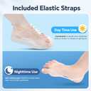 2 Pack Bunion Corrector for Men Women, Toe Splints for Straightening, Adjustable Knob Toe Splint with Silicone Pads, Big Toe Straightener Corrector, Bunion Relief Brace with Dual Toe Straps, Night & Day Use