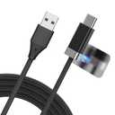 Magtame USB A to USB C Cable 3.3FT, Braided StayCable Built-in Magnetic Holder for Nightstand, Desk&Car, USB Type C Data Cord with 2 Adhesive Metal Plates for iPhone 17,16