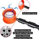 LTY Golf Ball Retriever, 18Ft 15Ft 12Ft Securely Locking Scoop Aluminum Alloy Telescopic Golf Ball Picker for Water