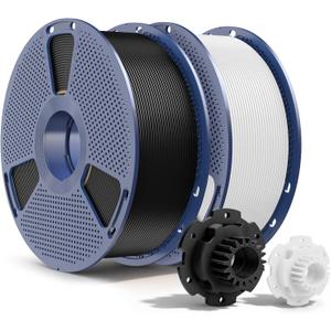 SUNLU PETG Filament 2KG, High Strength PETG 3D Printer Filament 1.75mm, Dimensional Accuracy +/- 0.02mm, 1KG Spool(2.2lbs), 2 Pack, Black+White