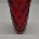 Wavy Glass Vase for Flower Centerpiece,Thickened Floral Vase for Home Office Party and Wedding Decor(Red)