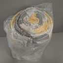 Homzard King Size Comforter Set, Floral King Size Quilt Set, Yellow Gray White All Cotton Quilted Bedspread, Striped Flower Pattern Bedding Set, Lightweight Paisley 3 Piece, All Seasons