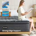 Hybrid Mattress in a Box, Memory Foam Mattress with Pocket Spring for Pressure Relief, Ergonomic Support & Motion Isolation, Medium Firm (12 INCH, 152x203x30)