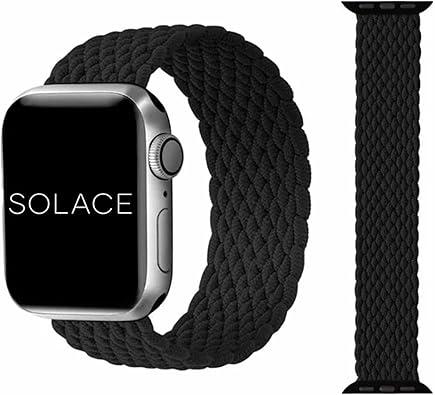 Solace Bands Imperium V2 Loop - Compatible with Apple Watch Bands Stretchable Sport Loop Band for Women and Men, iWatch Bands for 42/44/45MM Ultra, SE and Series 8 7 6 5 4 3 2 1 (42/44/45MM - M, Black)