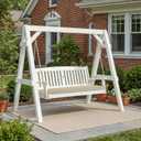 Outdoor Bench Cushion, Water-Resistant & Fade-Resistant, Porch Swing Cushions with Ties, Patio Furniture Seat Pads for Garden Loveseat Settee, Removable Cover Non-Slip Bottom, 42 x 16 Inch, Natural, 42" x 16" 1 Pack