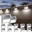 Otdair Solar Lights Outdoor Waterproof, Solar Fence Lights Auto On/Off, Bright LED Outdoor Lighting for Fence, Patio, Deck, Garden, Pathway (12 PCS, Silver-White)