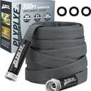 PLYPLYE Garden Hose 100ft, Made of TPU(Not PVC), UltraLight & Flexible Water Hose, NonShrinking, Easy to Store, Drinking Water Safe Material, Allweather, Black&Gray