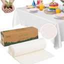 JENCENBIO Compostable Table Cloths for Rectangle Tables 59''x106'' Disposable Tablecloth for Outdoor Party Picnic Wedding 3 Packs White