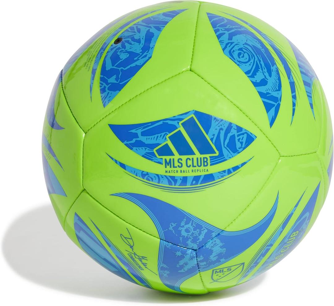Adidas MLS Soccer Ball (5, Green/Glory Blue/Solar Blue)