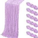 6 Pack Lavender Cheesecloth Table Runner, 17 x 108 Inch, Gauze Cheese Cloth Table Runner Rustic Sheer Runner for Wedding Birthday Party Baby Shower Table Decor(Lavender)