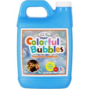 Lulu Home 33.8 OZ/1 L Concentrated Bubble Solution, Refill for Bubble Machines, Giant Wands, and Blowers - Up to 2.5 Gallons for Kids' Birthday Parties
