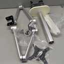 Viozon Monitor and Laptop Mount, 2-in-1 Adjustable Dual Arm Desk Mounts Single Desk Arm Stand/Holder for 17 to 32 Inch LCD Computer Screens, Extra Tray Fits 12 to 17 inch Laptops (Silver)