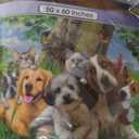 Dawhud Direct 50x60-Inch Backyard Pals Dogs and Cats Blanket - Soft Plush Animal Print Blanket for Adults and Kids - Soft and Cozy for Bed, Couch, or Travel - Thoughtful Gift for Animal Lovers