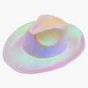 MYAYD Women Colorful Sparkly Glitter Space Cowboy Hat for Fun Party Disco Halloween Cosplay Accessory