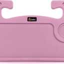 EcoNour 2 in 1 Car Steering Wheel Desk | Steering Wheel Tray for Laptop and Food | Pink Table Tray for Eating with Drinks Holder | Car Accessories