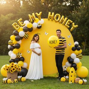 7.2FT Yellow Round Backdrop Cover for 5 to 7.2ft Circle Arch Stand - Adjustable Round Arch Cover Circle Backdrop Cover for Birthday, Wedding Arch, Baby Shower Photography Background Party Decor