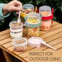 Crystalia 4 Pack 22 oz On The Go Yogurt Parfait Cups with Lids & Spoon, Large Breakfast Plastic Bowls with Topping Cereal Oatmeal Salad or Fruit Container for Snack Box (Clear)