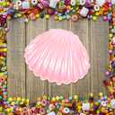 Veemoon Sea Shell Candy Boxes, 10pcs Sea Clam Favor Box Plastic Chocolate Container Seashell Jewelry Case Party Seashell Holder for Wedding Birthday Beach Party Decorations, Pink