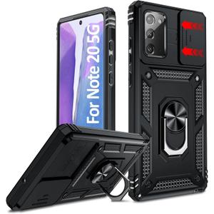 LeYi for Samsung Galaxy Note-20 Case:     , Samsung Note 20 Case, Galaxy Note 20 5G, Phone Case Android Mobile Cover Note20 Shell with Rotating 360 Ring, Black