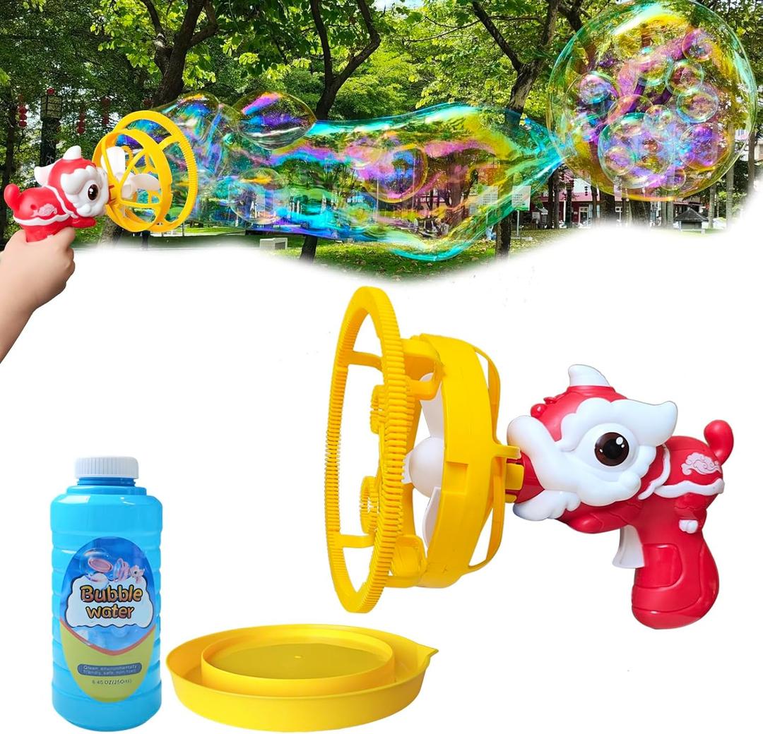 Bubble Machine Gun for Kids Toddlers Bubble Gun with Bubble in Giant Bubble Design Bubble Blower Indoor Outdoor Toys Wedding Party Birthday Gifts for Boys Girls Age 3+ (Red)