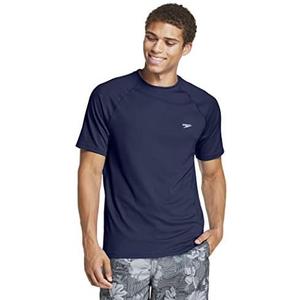 Speedo Men's Uv Swim Shirt Short Sleeve Regular Fit Solid, size Large