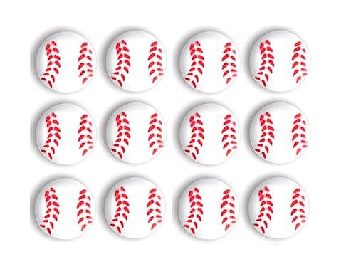 12 pc - Sport Theme Edible Sugar Cake Cupcake Cookie Toppers Decorations (Baseball)