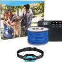 PcEoTllar Electric Fence for Dogs, Underground Dog Fence System, Rechargeable Upgraded Electric Dog Fence, 1 Waterproof Collar Receivers, with 656Ft Underground/Aboveground Boundary
