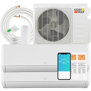  18K BTU Dual 2 Zone Mini Split AC/Heating System, 22 SEER2 12,000 + 12,000 BTU Wall Mount Ductless Inverter Air Conditioner, Pre-Charged, Compatible with Alexa(Greenforce Series) (2 Zone 12000 BTU+12000 BTU)