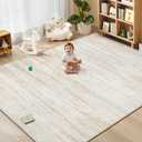 Area Rug 9x12 Living Room Rugs: Washable Modern Rug Large Non-Slip Soft Rugs Stain Resistant Printed Rug Indoor Carpet for Bedroom Kitchen Dining Room Nursery Playroom Home(Beige, 9'x12')