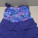 Womens Tankini Swimsuits with Mesh Skirt  Two Piece Bathing Suits with Shorts Tummy Control Swimwear 2025 Purple Leaves L