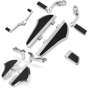 For Harley Davidson Floorboards Touring Street Road Glide Passenger Defiance Floorboards Motorcycle Footboards (Chromed, comb sets with highway pegs)