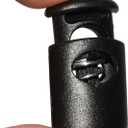 Flyshop 50 Count Small Black Oval Ellipse Barrel Cord Locks Toggles, 20mm x 10mm x 7mm