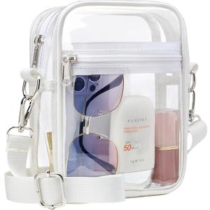 PACKISM Clear Bag for Stadium Events - Small Clear Purses for Women Crossbody Messenger Bag for Concerts Sporting Events (Mini Ardent White)