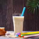 200 Pcs Jumbo Smoothie Straws,Colorful Disposable Wide-mouthed Large Straw.