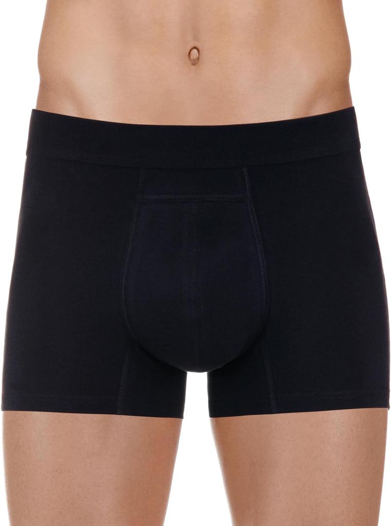 PROTECHDRY - Washable & Reusable Urinary Incontinence Cotton Boxer Brief Underwear for Men, Black XX-Large