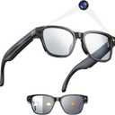 Yowow BIT AI Camera Smart Glasses for Men Women with 8MP, 4K Photo/1200P HD Video Recording, Translation, GPT Voice Assistant, AI Object Recognition, Hands-Free Music/Call,Long Battery Life