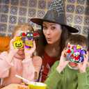 WorldBazaar Halloween Suncatchers Craft 24 Sets Halloween DIY Ornament Window Paint Art Craft Kits Pumpkin Bat Cat Sun Catchers for Kids Classroom Family Holiday Activities Party Supplies